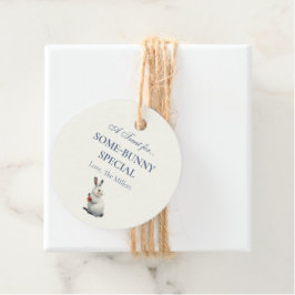 Launiger Wasserfarben-Hase Oster-Brunch Geschenkanhänger