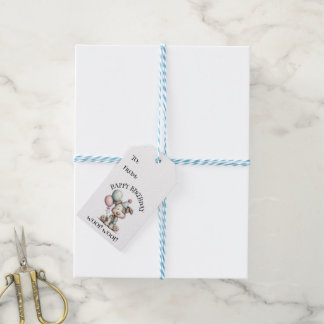 Launiger Wasserfarben-Hund Geburtstags-Geschenkanh Geschenkanhänger