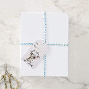 Launiger Wasserfarben-Hunde-Geburtstags-Geschenkan Geschenkanhänger