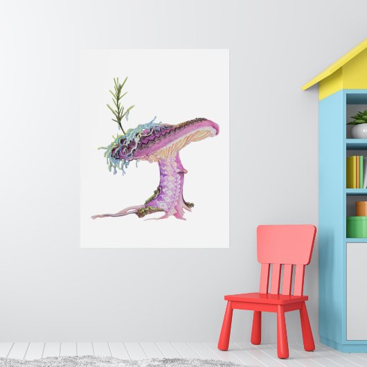 Launiger Wasserfarben-Pilz Poster (Kinderzimmer 1)