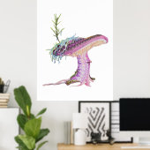 Launiger Wasserfarben-Pilz Poster (Heimbüro)