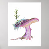 Launiger Wasserfarben-Pilz Poster (Vorne)