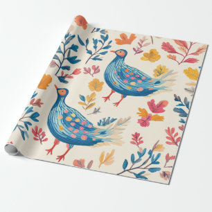 Launiger Watercolor-Truthahn – Herbstliches Ernted Geschenkpapier