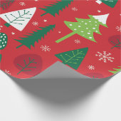Launiger Weihnachtsbaum-Wald-Pattern Geschenkpapier (Ecke)