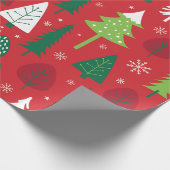 Launiger Weihnachtsbaum-Wald-Pattern Geschenkpapier (Ecke)