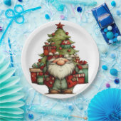 Launiger Weihnachtsmann mit Baum Pappteller (Party)