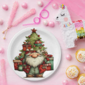 Launiger Weihnachtsmann mit Baum Pappteller (Party)