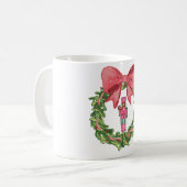 Launiger Weihnachtsmann-Weihnachtskranz Kaffeetasse (Vorderseite Links)