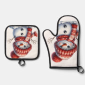 Launiger Winter Ofenhandschuh & Topflappen-Set (Vorderseite)