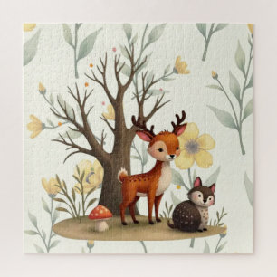 Launiges Hirsch- und Igel-Puzzle mit Geschenkbox Puzzle