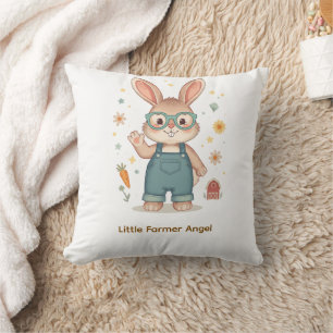 Launiges Kaninchen mit Brille Kinderkissen Kissen