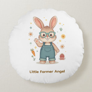 Launiges Kaninchen mit Brille Kinderzimmer-Kissen Rundes Kissen