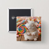 Launiges Meerschweinchen mit Marshmallow und Lutsc Button (Vorne & Hinten)