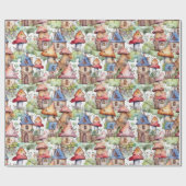 Launiges Pilzhaus-Muster (1) Geschenkpapier (Flach)