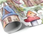 Launiges Pilzhaus-Muster (1) Geschenkpapier (Rolleneckpunkt)