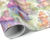 Launiges Pilzhaus-Muster (7) Geschenkpapier (Rolleneckpunkt)