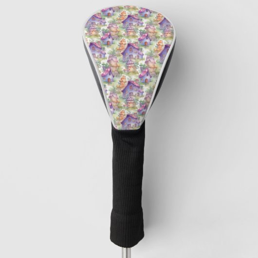 Launiges Pilzhaus-Muster (7) Golf Headcover (Vorderseite)