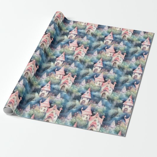 Launiges Pilzhaus-Muster (8) Geschenkpapier (Ungerollt)