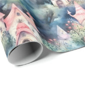 Launiges Pilzhaus-Muster (8) Geschenkpapier (Rolleneckpunkt)