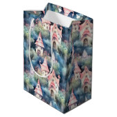 Launiges Pilzhaus-Muster (8) Mittlere Geschenktüte (Rückseite Schrägansicht)