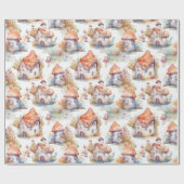 Launiges Pilzhaus-Muster (9) Geschenkpapier (Flach)