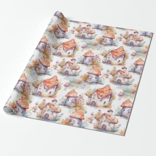 Launiges Pilzhaus-Muster (9) Geschenkpapier (Ungerollt)