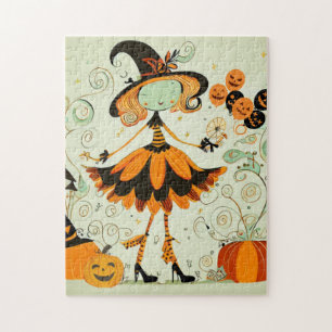 launisch/Hexe/Kürbis/Herbst Puzzle