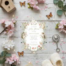 Launische Aquarell-Blumen-Wald-Baby-Party