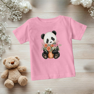 Launische Baby-Panda-Blumen für Baby- und Kleinkin Baby T-shirt