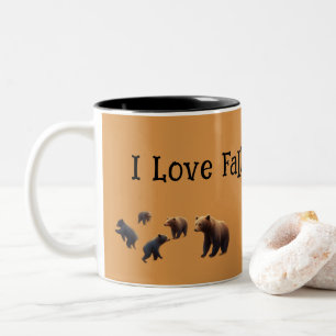 Launische Bären im Wald sammeln Kürbisse Zweifarbige Tasse