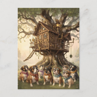 Launische Baumhaus in einem riesigen Bulldoggen ge Postkarte