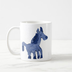 Launische bemalte blaue Pferd Keramik-Kaffeetasse Kaffeetasse
