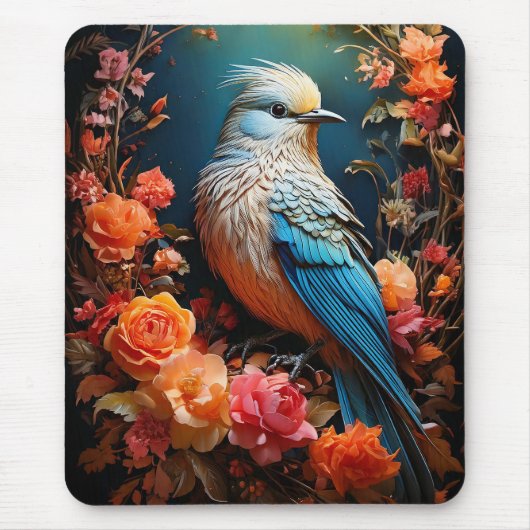 Launische blaue Naturvogel Mousepad (Vorne)