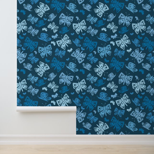Launische Blaue Schmetterling Tapete (Anwendung)