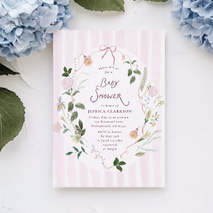 Launische Blühende Florale Babyparty-Einladung Einladung