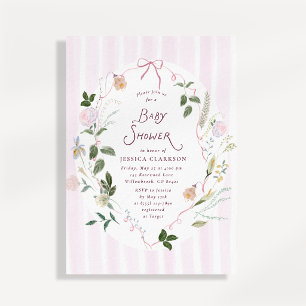 Launische Blühende Florale Babyparty-Einladung Einladung