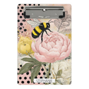 Launische Blume und Biene – Gemütlich Floral (2) Mini Klemmbrett