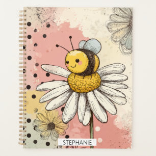 Launische Blume und Biene – Gemütliches Florales ( Planer