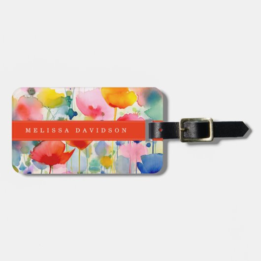 Launische Blumen-Gepäckanhänger Gepäckanhänger (Vorderseite horizontal)