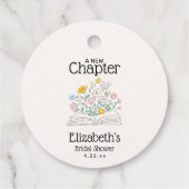 Launische Blumen Hochzeitsparty "Ein neues Kapitel Geschenkanhänger (Rückseite)