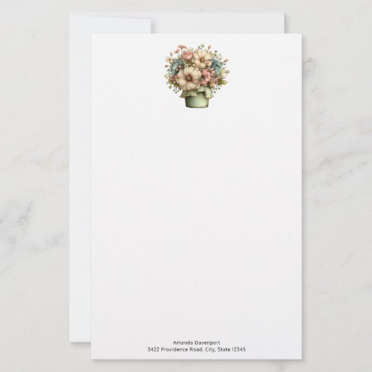 Launische Blumen in einem Pflanzkübel Süß Briefpapier (Vorderseite)