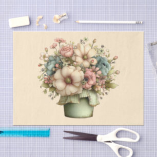 Launische Blumen in einem Pflanzkübel Süß Seidenpapier