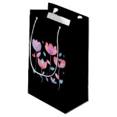 Launische Blumen Kleine Geschenktüte (Rückseite Schrägansicht)