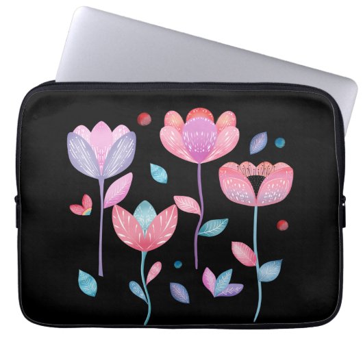 Launische Blumen  Laptopschutzhülle (Vorderseite)