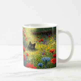 Launische Blumen-Schwarzkatzen-Tasse Kaffeetasse