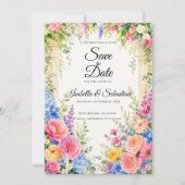 Launische Blumengarten-Hochzeit Save The Date (Vorderseite)