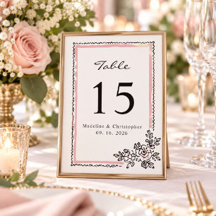 Launische Blumige Hochzeitstisch-Nummer Tischnummer