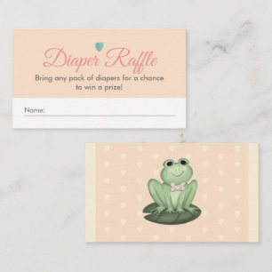 Launische Blush-Frosch-Baby-Shower-Windel-Raffle Begleitkarte