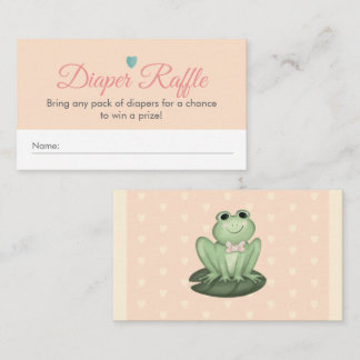 Launische Blush-Frosch-Baby-Shower-Windel-Raffle Begleitkarte