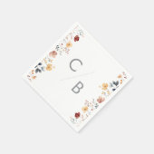 Launische Boho-Wildblumen-Monogramm-Servietten Serviette (Ecke)